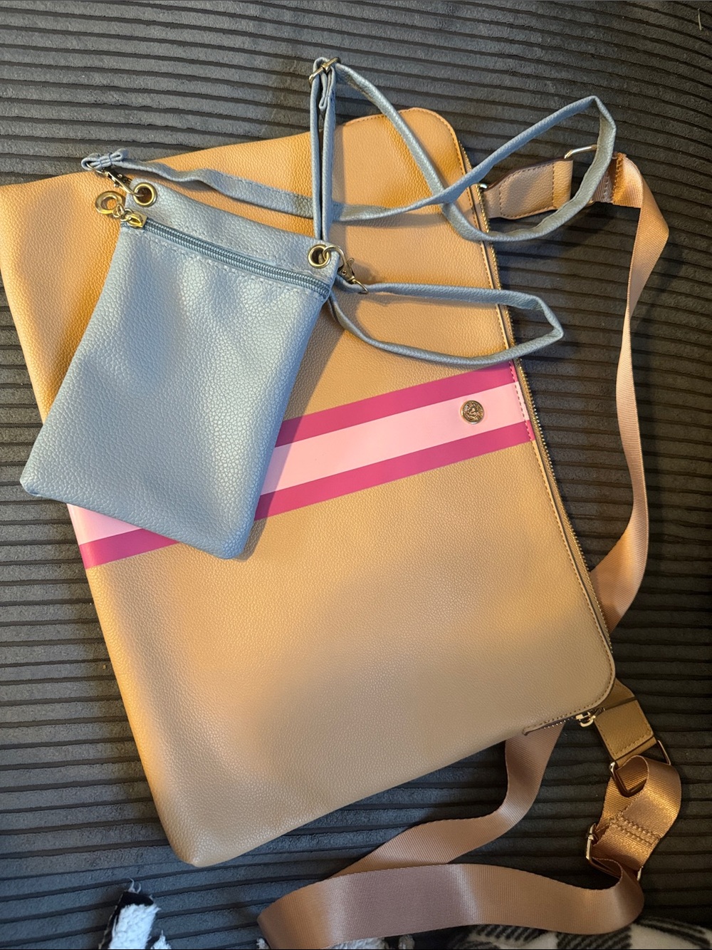 Women’s Colorblock Crossbody Bag Anne Klein with Removable Pouch - andBlue cb/nb